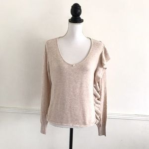 John + Jenn XS Ruffle Shoulder Sweater